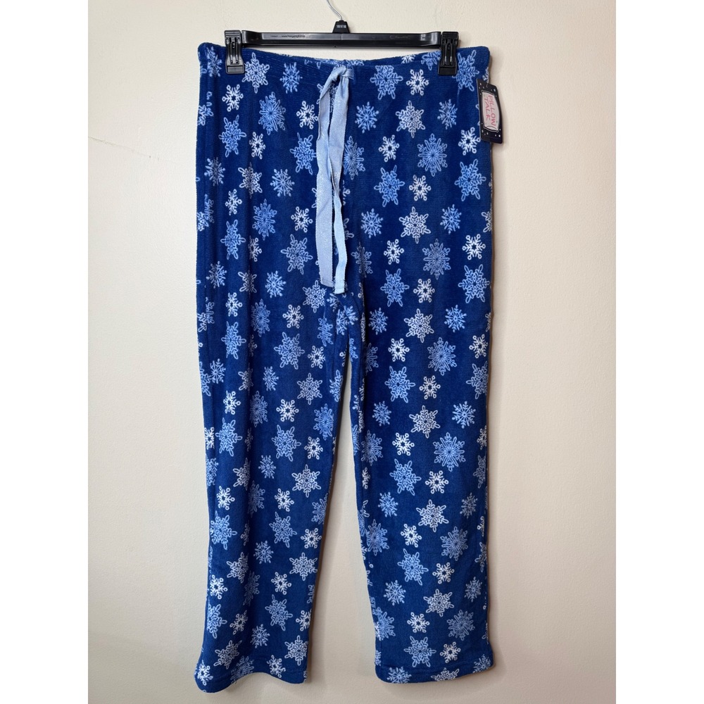 Pillow Talk Womens XL Blue Snowflake Plush Fleece Pajama Pants Sleepwear New